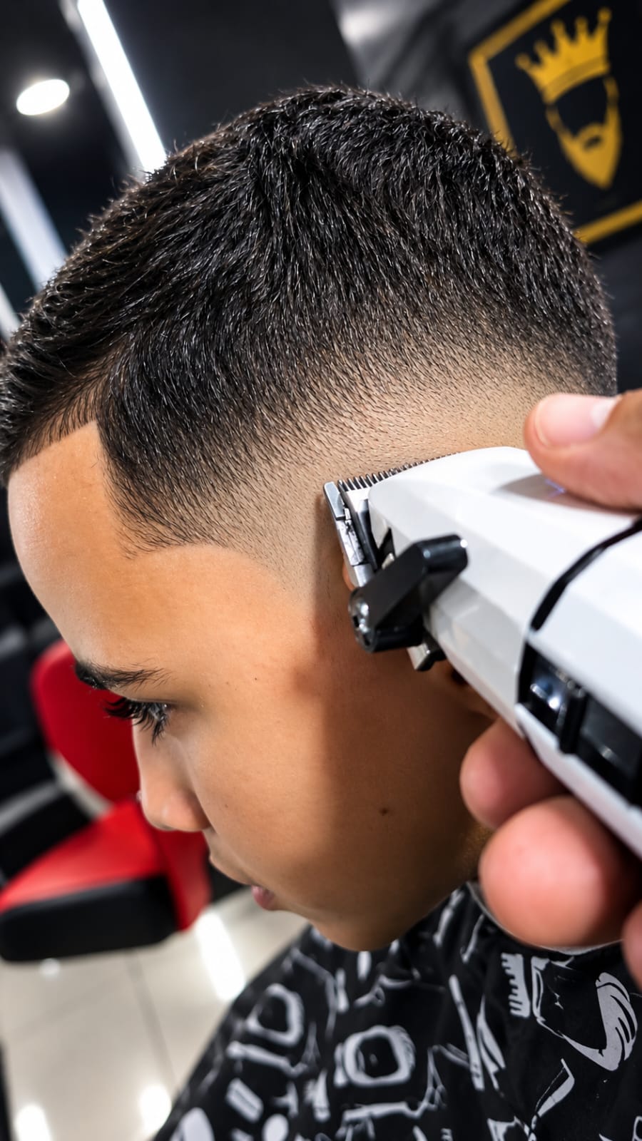 Corte masculino realizado na Barbearia Felipe Barber